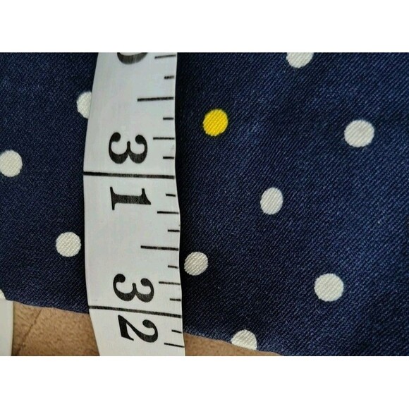 Talbots Petite Pants Chathan Size OP Blue White/Yellow Polka Dot Side Zip Button - Picture 11 of 11